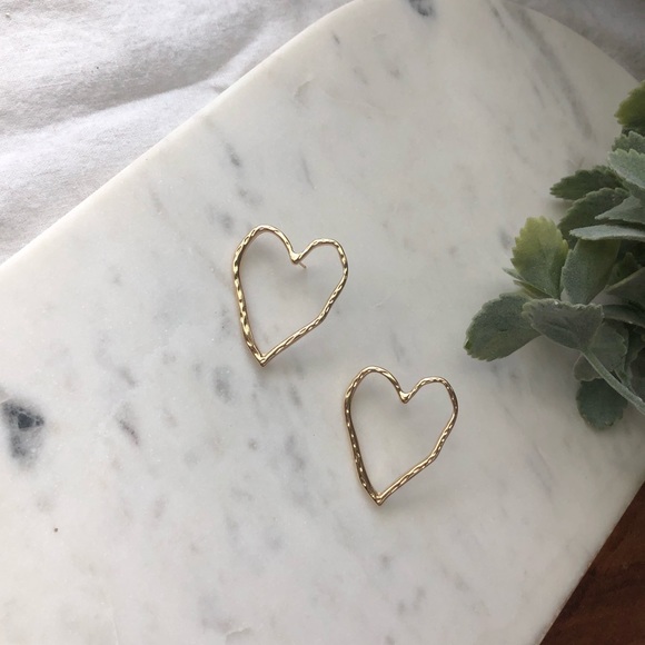 Jewelry - The Emijay - Textured Stud Heart Earrings